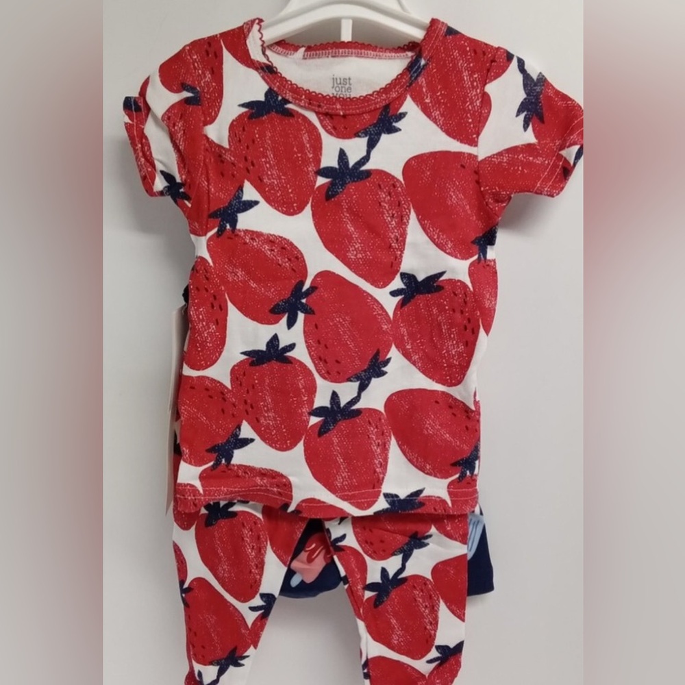 NEW |2- sets | Red Strawberry Print Kids Outfit| Carters |  girl size:12 months